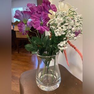 Handmade Clear Glass Vase made in Poland.  Heavy at over 3 lbs